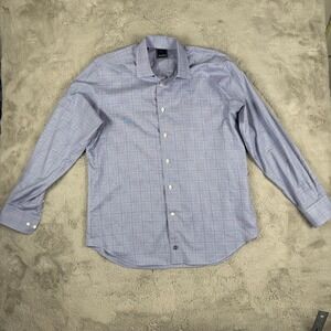 David Donahue Dress Shirt Plaid Checkered Button Down Long Sleeve‎ 15 1/2 Career